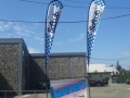 14' Tear Drop Banner Flags on a Portable Display Unit