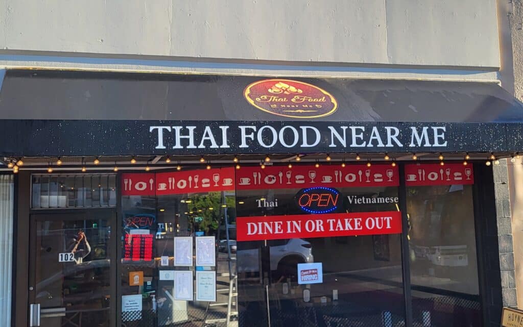 Vinyl prints and cut letters on vinyl fabric awning material.