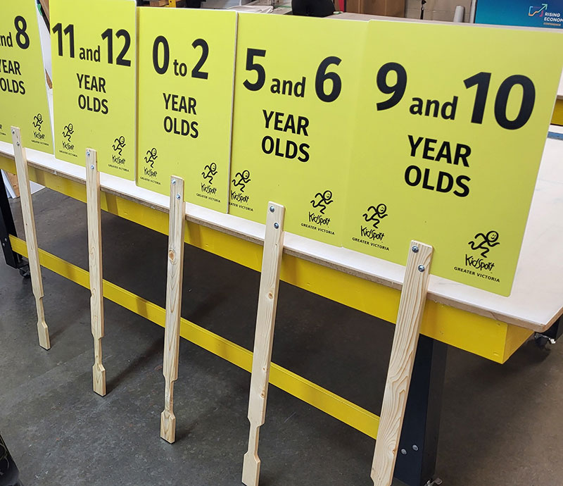 Signs on a stick