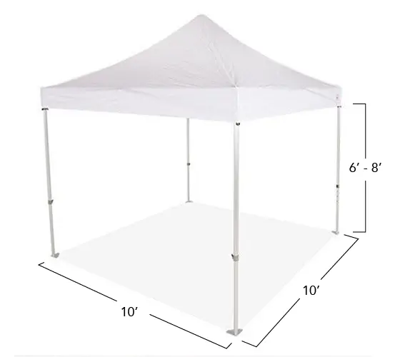 10x10 popup tent rental