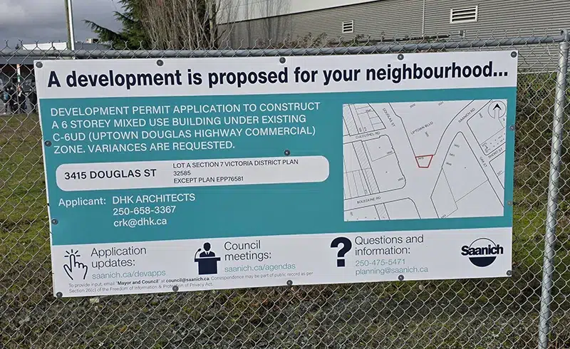 Construction site development sign